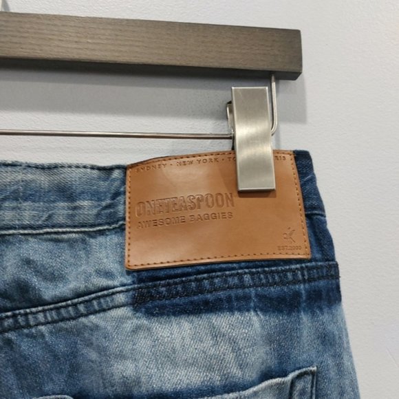 One Teaspoon Awesome Baggies Ripped Distressed Paint Splatter Jeans Size 26 - Picture 7 of 8